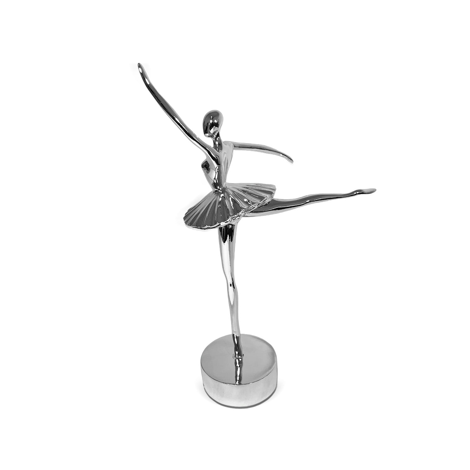 Mundo Online - Adorno Deco Escultura Artística Bailarina Ballet Plateada