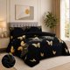 thumbnail image 1 of Cubrecama de Invierno Plush con Chiporro 2 plazas Negro con Mriposas 247, 1 of 3