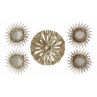 Genérico - Set 5 Pza Espejo Decorativo Pared Adorno Mural Solar Jhn
