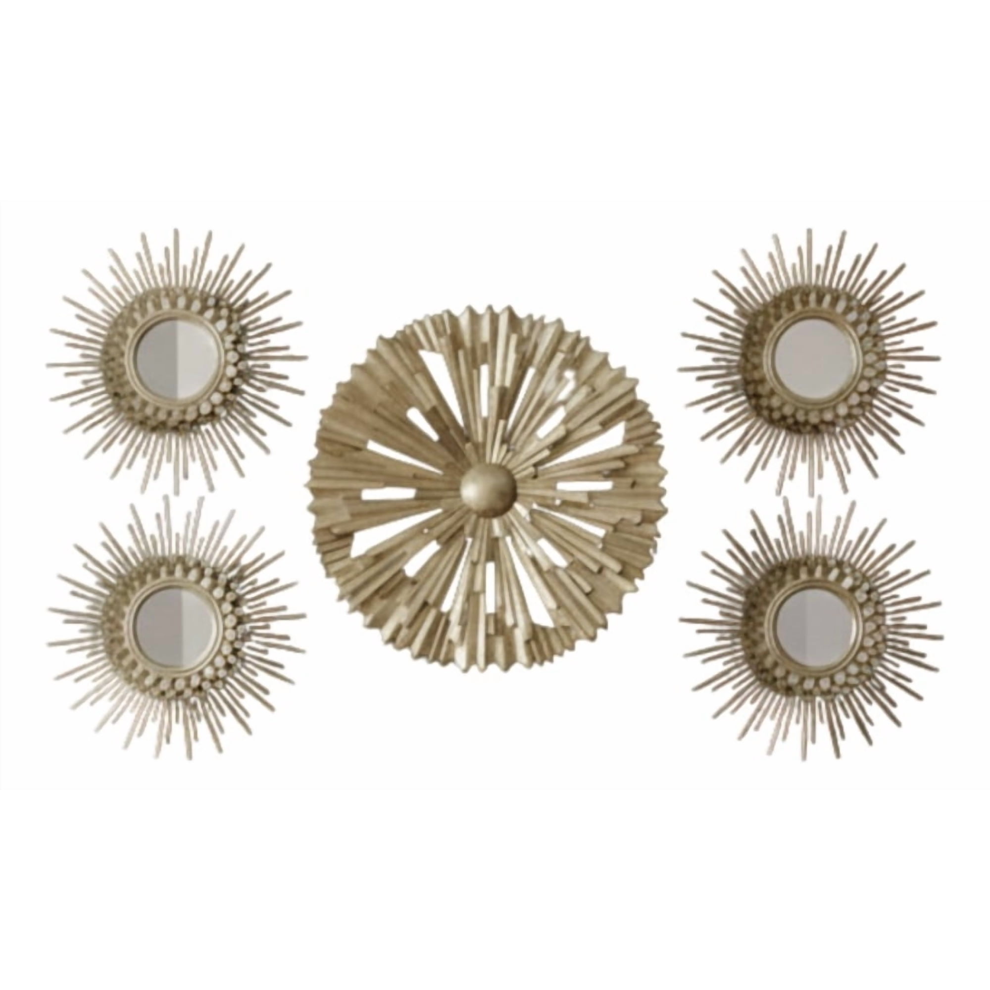 Genérico - Set 5 Pza Espejo Decorativo Pared Adorno Mural Solar Jhn