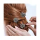 thumbnail image 4 of Mini pinzas para el pelo, pinzas vintage de metal con diamantes de imitación, accesorios para el cabello para mujeres y niñas (3 unidades, morado, azul y gris), 4 of 5