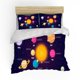 thumbnail image 2 of Colored Planets Earth Mars Solar System Quilt Duvet Cover Set 3-Piece Bedding Set, 2 of 5