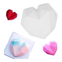 Genérico - Molde Corazón Diamante Silicona Grande Chocolate Geométrico