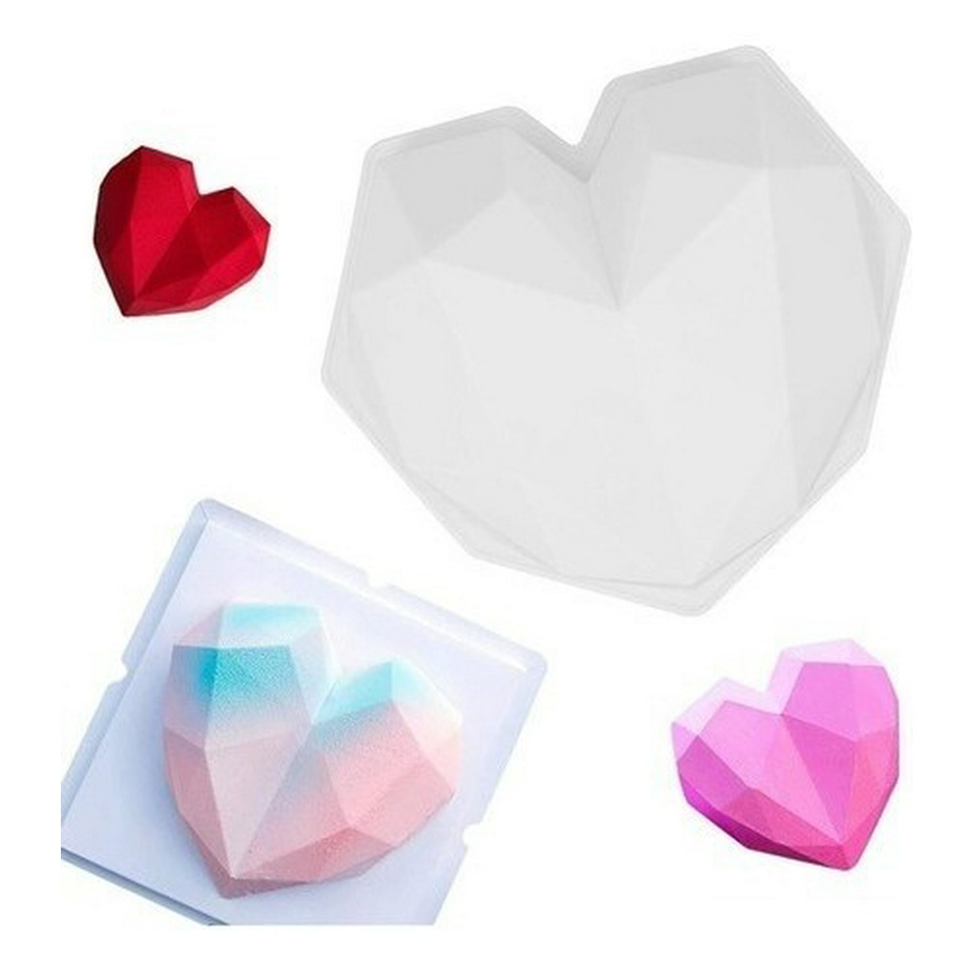 Genérico - Molde Corazón Diamante Silicona Grande Chocolate Geométrico