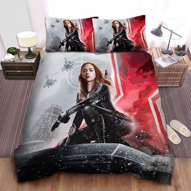 Black Widow, helicopter, flying bed cover duvet cover bedding set pillowcase3-Piece Bedding Set (1 Duvet Cover + 2 Pillow Shams)