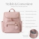 thumbnail image 4 of Mochila pañalera Hannah&Sophia Ready to Roam rosa empolvado, 4 of 9