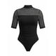 thumbnail image 5 of INSPIRE CHIC Mono de Malla para Fiesta de Mujeres Transparente Ajustado con Fruncido de Media Manga S Negro, 5 of 7