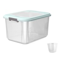 Magideal - Contenedor De Almacenamiento De Arroz En Grano, Recipiente Grande Sellado Para Granos Con Taza Medidora, Contenedor De Almacenamiento De Arroz Para , 75 Kg Azul