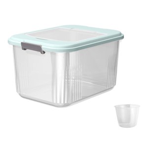 Magideal - Contenedor De Almacenamiento De Arroz En Grano, Recipiente Grande Sellado Para Granos Con Taza Medidora, Contenedor De Almacenamiento De Arroz Para , 75 Kg Azul