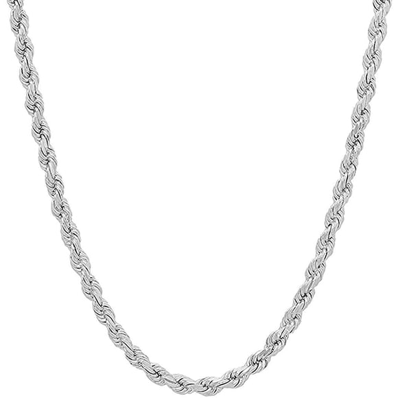 Collar Savlano de cadena de cuerda de plata de ley 4 mm