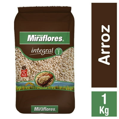 Arroz Integral Grado 1 Grano Largo Bolsa 1 Kg Miraflores