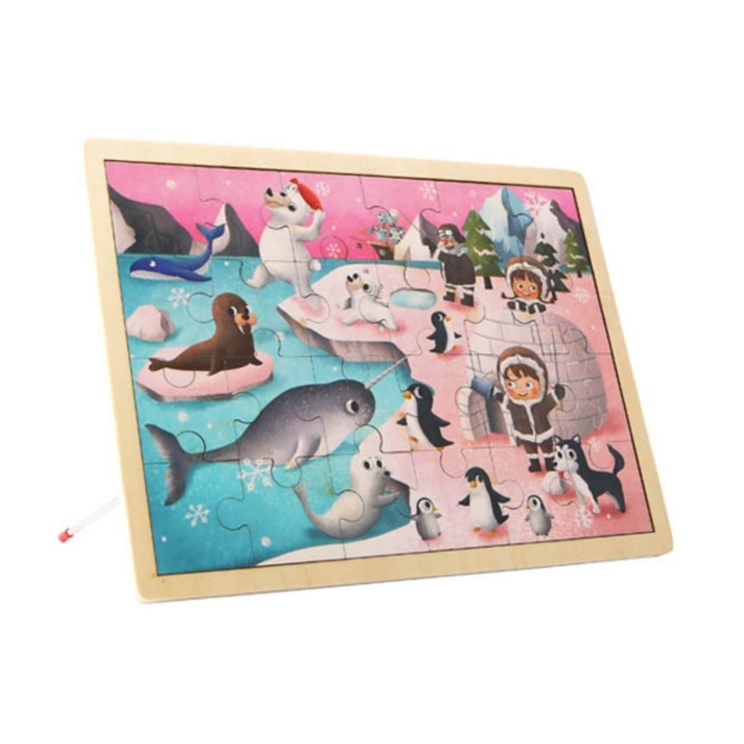 Tooky Toy - Rompecabezas De Madera De La Exploración Al Artico