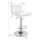 thumbnail image 2 of Pack 2 Silla Piso Bar Taburete Respaldo Ecocuero Regulable Blanco, 2 of 4