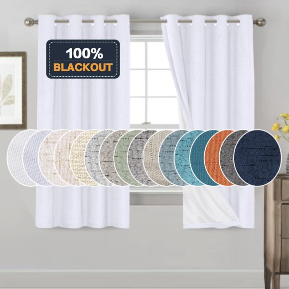 Cortinas PrinceDeco 100% Opacas Blanco Perla 132x160 cm 2 Paneles