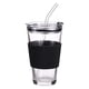 thumbnail image 1 of Vasos para beber Vasos de vidrio con tapa Vasos de agua con pajitas, 1 of 5