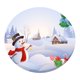 thumbnail image 3 of Mantel De Mesa Redonda De 48 '' A Prueba De Aceite E Impermeable Happy Snowman, 3 of 5