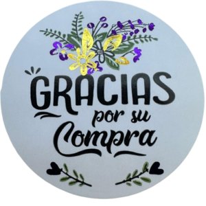 Genérico - Sticker Gracias Por Su Compra 38Mm 100Un Blanco