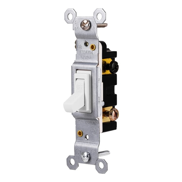 Interruptor GE 54161 unipolar de 15 A, 120 V, blanco, tipo palanca