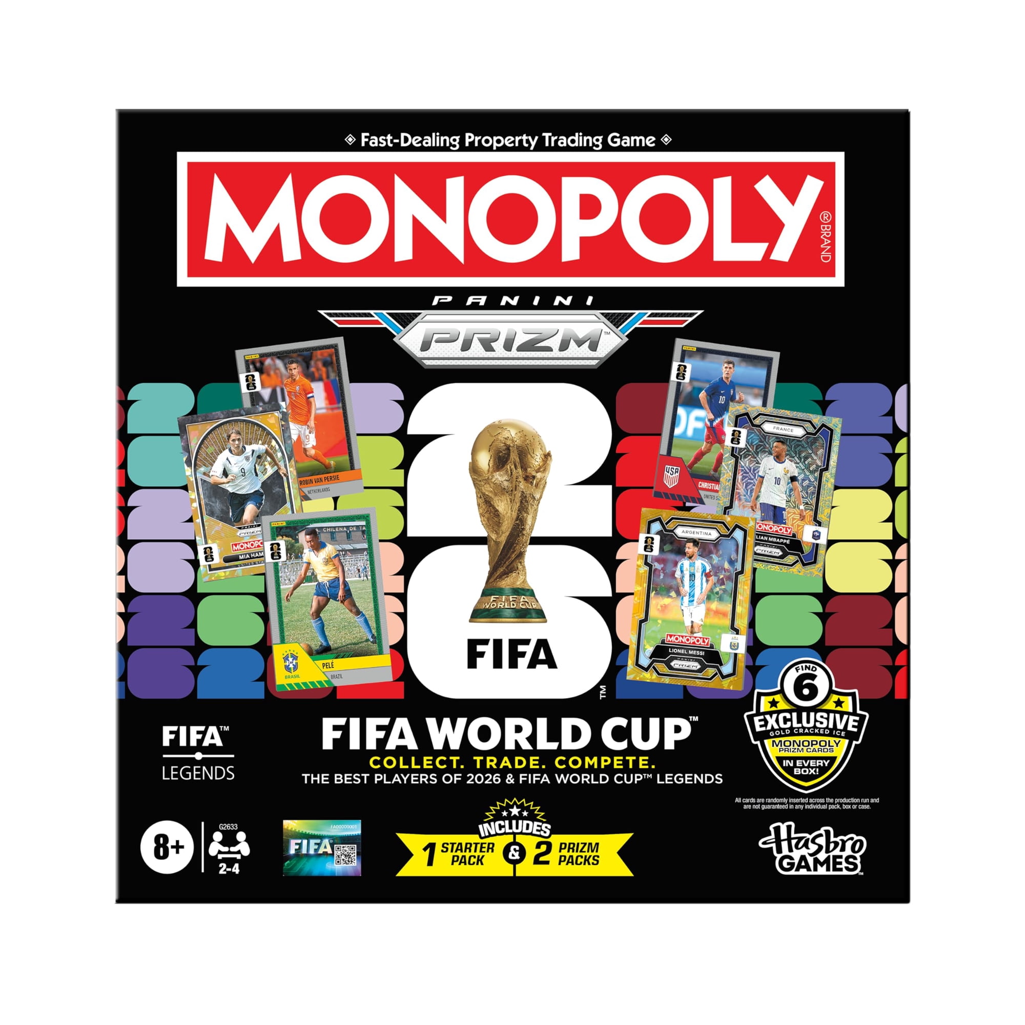 Juego De Mesa Monopoly Panini Prizm Copa Mundial De La Fifa 2026 +8y
