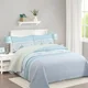 thumbnail image 1 of Cubrecama Quilt Sherpa 2pl Celeste Azul Y Blanco. Diseño A Franjas Y Bloques Horizontales, 1 of 3
