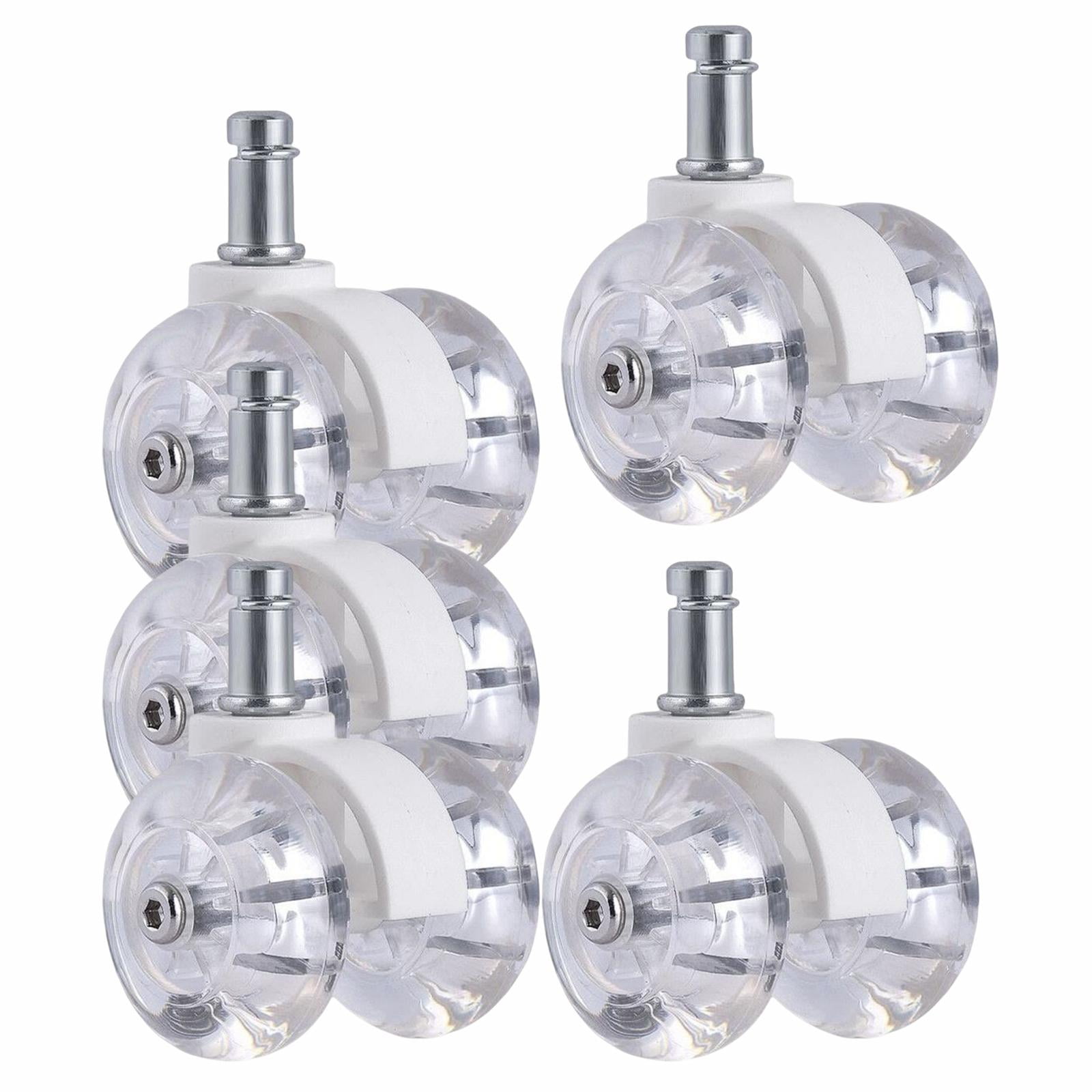 Ioensy - Ruedas Giratorias Para Silla De Oficina De Servicio Pesado 5 Piezas Giratorias 360 Para Muebles Blanco A