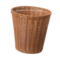 Magideal - Bote De Basura De Mimbre Cesta De Papel De Desecho Tejida Soporte Para Arreglos Florales Cesta De Basura De Ratán De Imitación Redonda Decorativa Para