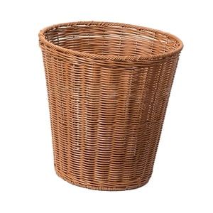 Magideal - Bote De Basura De Mimbre Cesta De Papel De Desecho Tejida Soporte Para Arreglos Florales Cesta De Basura De Ratán De Imitación Redonda Decorativa Para