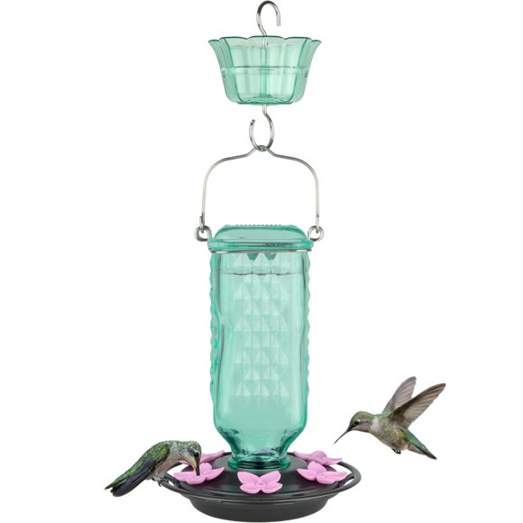 Alimentador para colibríes Nature's Way 670 ml Turquesa con foso anti hormigas
