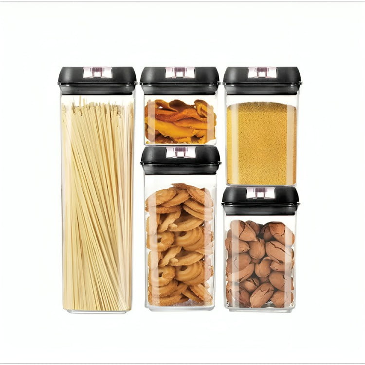 Genérico - Set 5 Contenedores De Alimento Tapa Hermética Almacenamiento