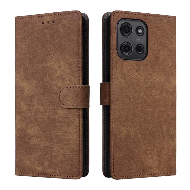 Funda Billetera para Motorola MOTO G75 5G con Soporte - Cartera de Cuero con Ranuras Marrón