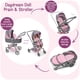 thumbnail image 3 of Cesta para cochecito y cochecito Toy Doll Daydream, color gris y rosa, 3 of 9