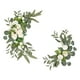 thumbnail image 3 of 2 piezas de flores artificiales Swag arreglo floral centro de mesa guirnalda colgante hecho a mano arco de boda flores para cenador pared telón de fon , Blanco, 3 of 5