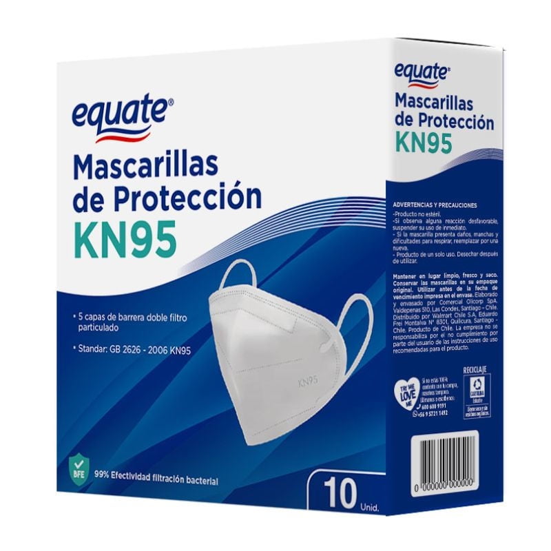 Mascarilla De Proteccion Kn 95 10 Un Equate