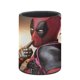 thumbnail image 3 of Deadpool-theme Cylinder Pen Holder Pencil Organizer with Flannel Lining PVC Leather Material Cardboard Base for study work 10*8CM, 3 of 6