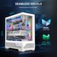 thumbnail image 3 of Caja de PC SAMA V43 ATX con ventiladores ARGB + Hub blanco, 3 of 9