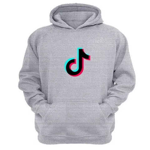 Genérico - Polerón Canguro Tik Tok Gris Claro Talla Xl Unisex