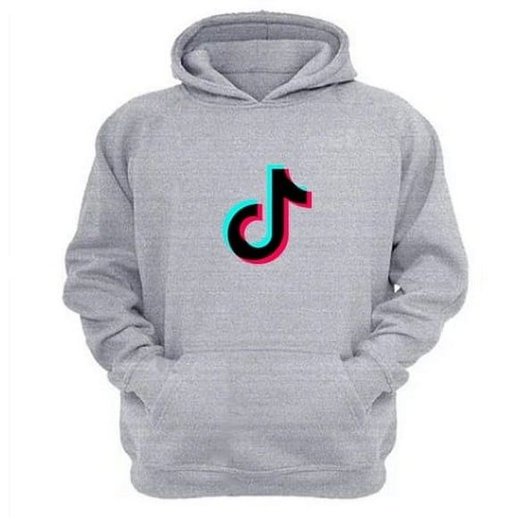 Polerón Canguro Tik Tok Gris Claro Talla S Unisex