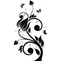 Rienda Libre Graphics - Decomural Floral Swirl Butterfly Ws-18211