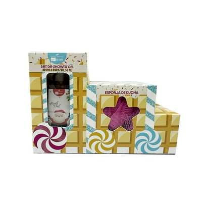 Set Trenecito Shower Gel Durazno Y Esponja De Baño 1 Un Hello Beauty