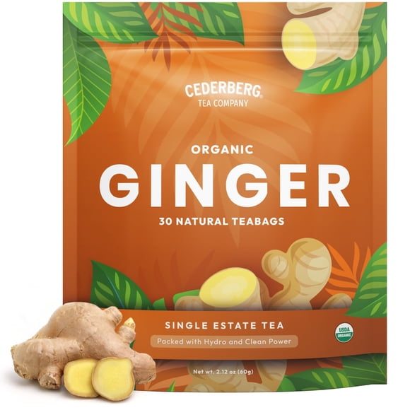 Té de jengibre orgánico Cederberg 30 bolsas sin OGM sin cafeína
