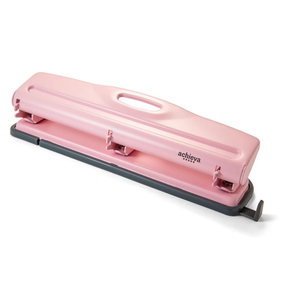 Perforadora de papel Achieva de 12 hojas, acero rosa