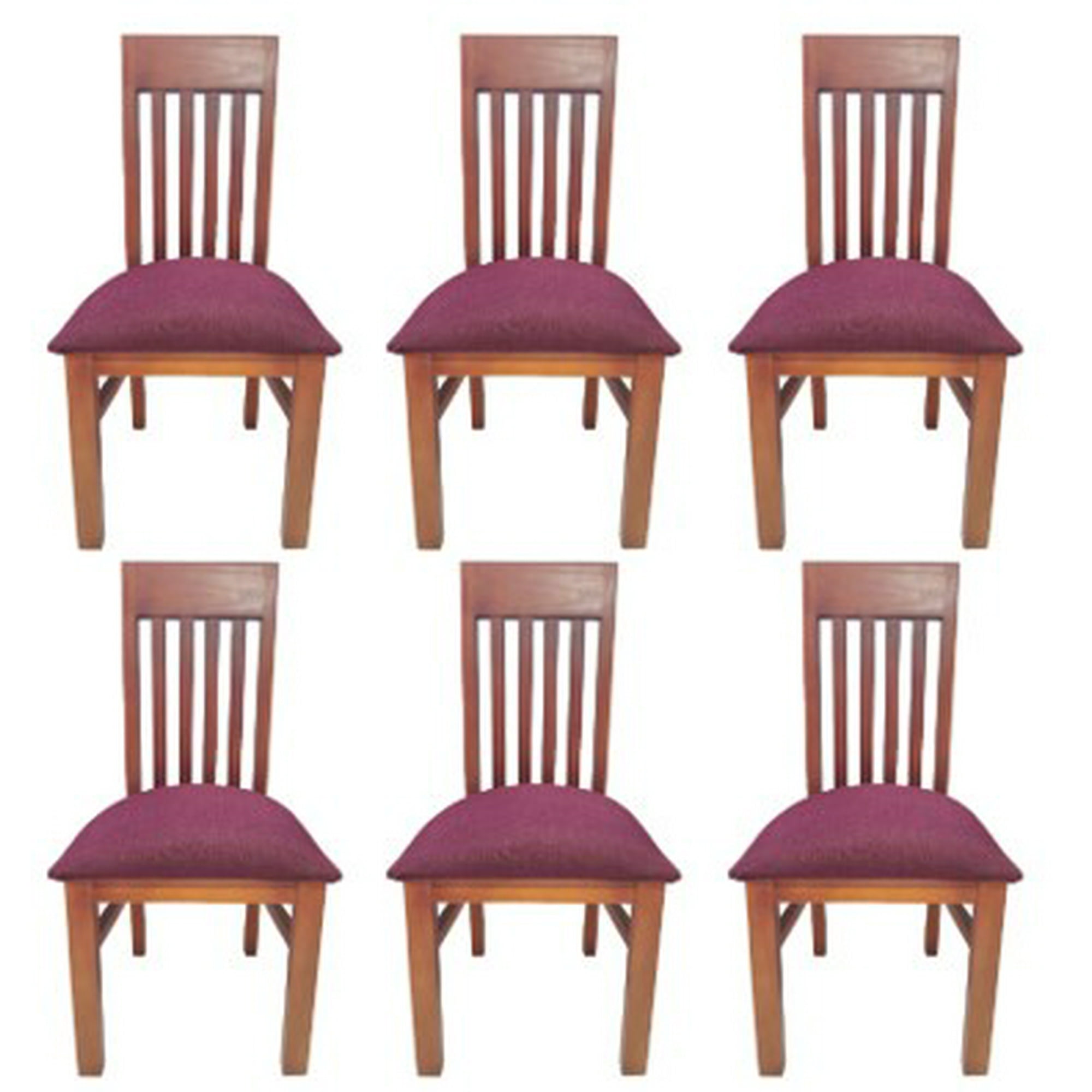 Koliat - Pack 6 Sillas Italia Caramelo Tapiz Burdeo