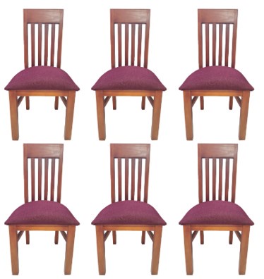 Koliat - Pack 6 Sillas Italia Caramelo Tapiz Burdeo