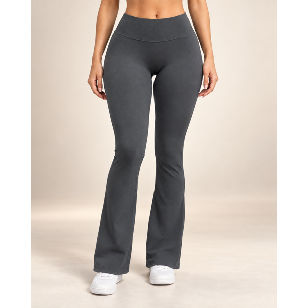 Calza Mujer Flare Acampanada Push Up Corte V Tiro Medio