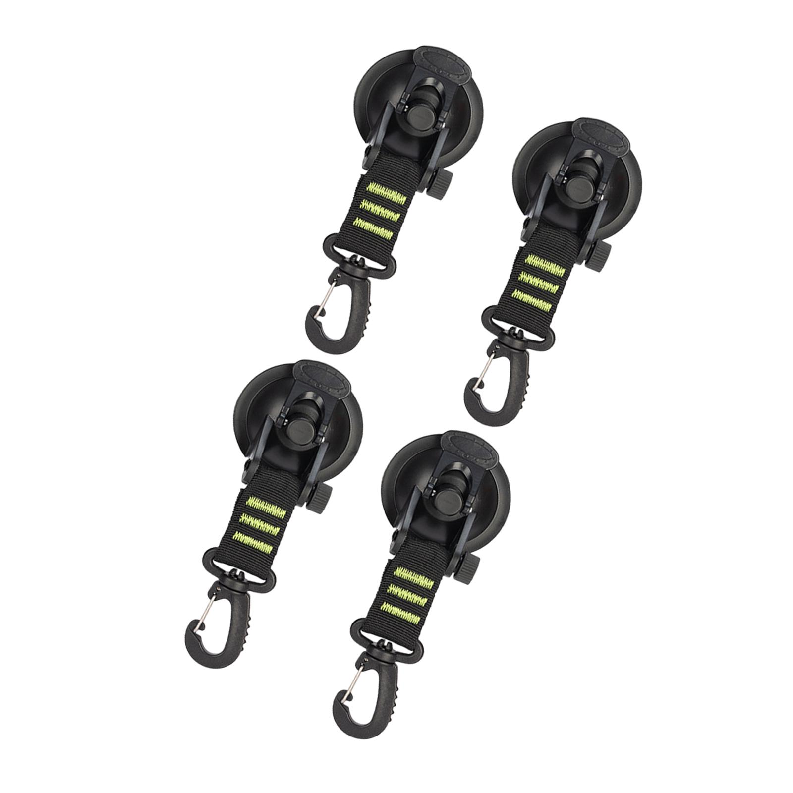 Magideal - Paquete De 4 Ganchos Con Ventosa Para Atar, Ventosa, Soporte Para Ventosa, Accesorios, Colgador Con Ventosa Con Gancho De Fijación Para Acampar En Coc Verde