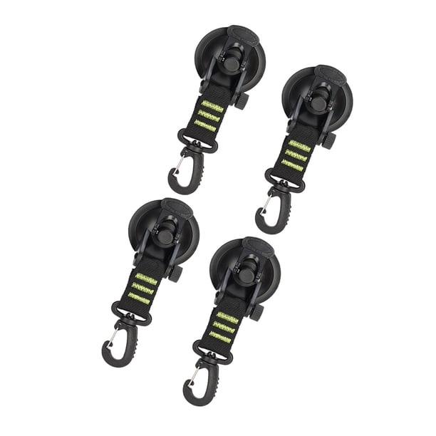 Paquete de 4 ganchos con ventosa para atar, ventosa, soporte para ventosa, accesorios, colgador con ventosa con gancho de fijación para acampar en coc Verde