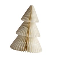 Bothyi - Árbol De Navidad De Papel Decorativo, Estilo Panal, Para Estantería, Interior U Oficina, Color Beige, 25 Cm