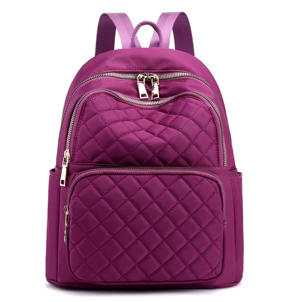 Mochila para mujer, mochila de moda para mujer, mochila de viaje de nailon, bolso de hombro negro, pequeña mochila informal para mujer.