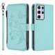 thumbnail image 2 of Funda Cartera Mariposa para [Samsung Galaxy S21 Ultra] con Soporte y Cremallera Verde menta, 2 of 6