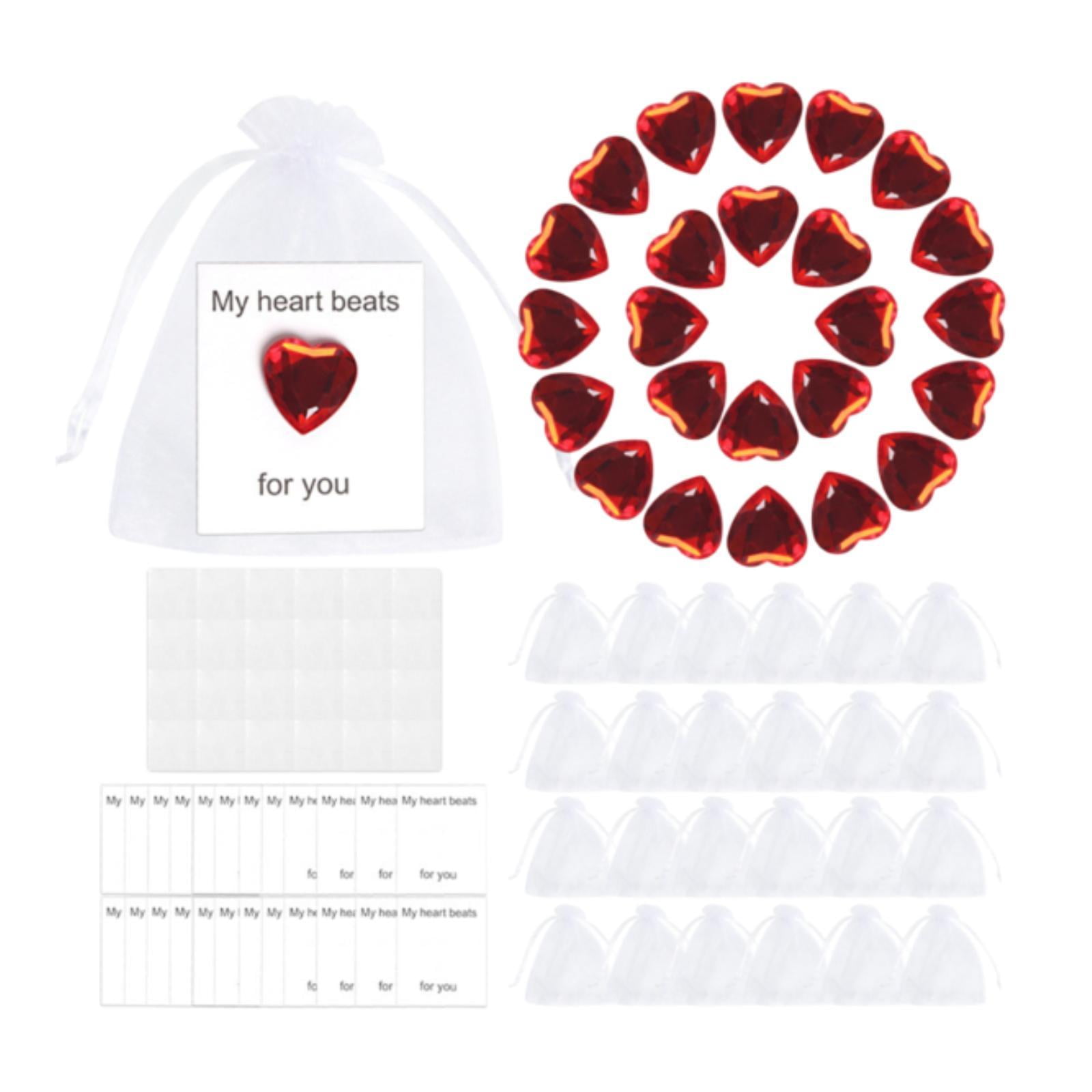 Bothyi - 24 Piezas De Piedras De Corazón De San Valentín, Novedad Para Regalos De Fiesta, Bodas, San Valentín